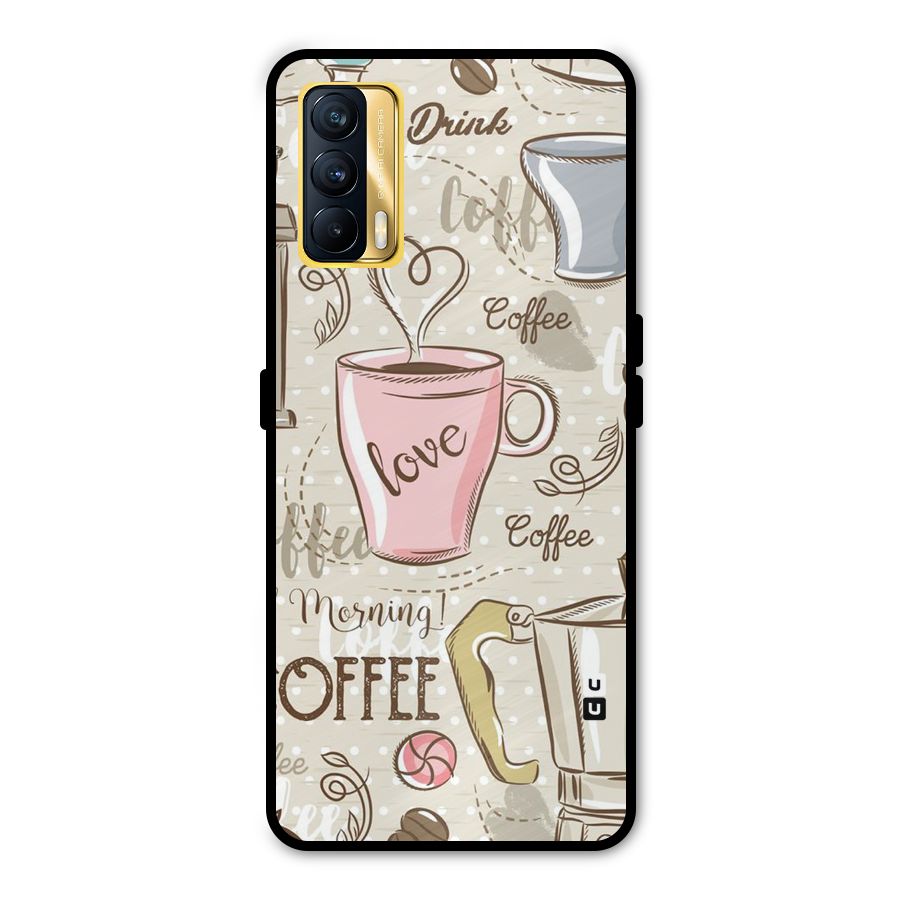 Love Coffee Design Metal Back Case for Realme X7