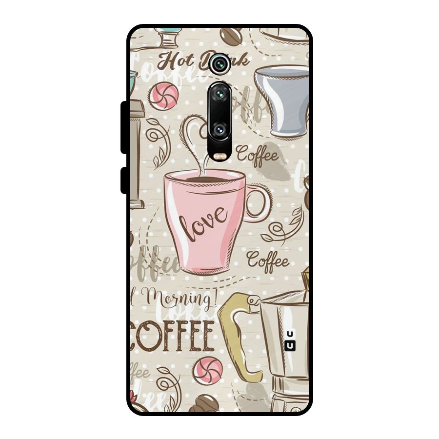 Love Coffee Design Metal Back Case for Redmi K20 Pro