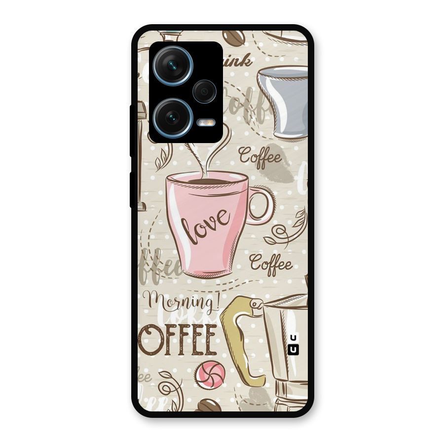 Love Coffee Design Metal Back Case for Redmi Note 12 Pro Plus 5G