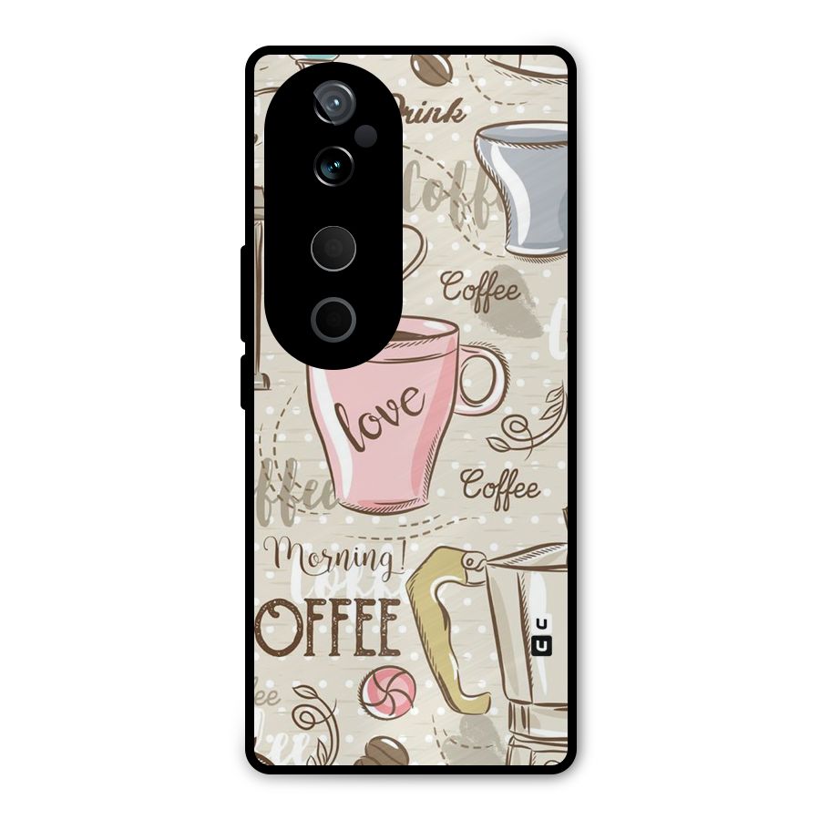 Love Coffee Design Metal Back Case for Vivo T3 Ultra