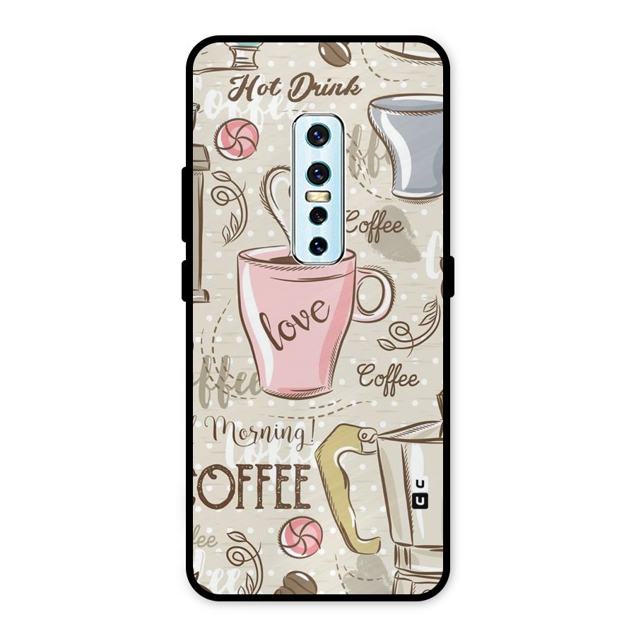 Love Coffee Design Metal Back Case for Vivo V17 Pro
