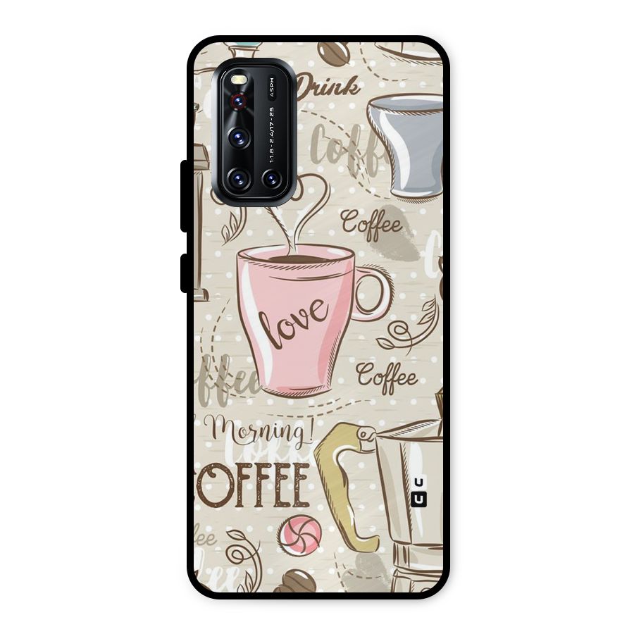 Love Coffee Design Metal Back Case for Vivo V19
