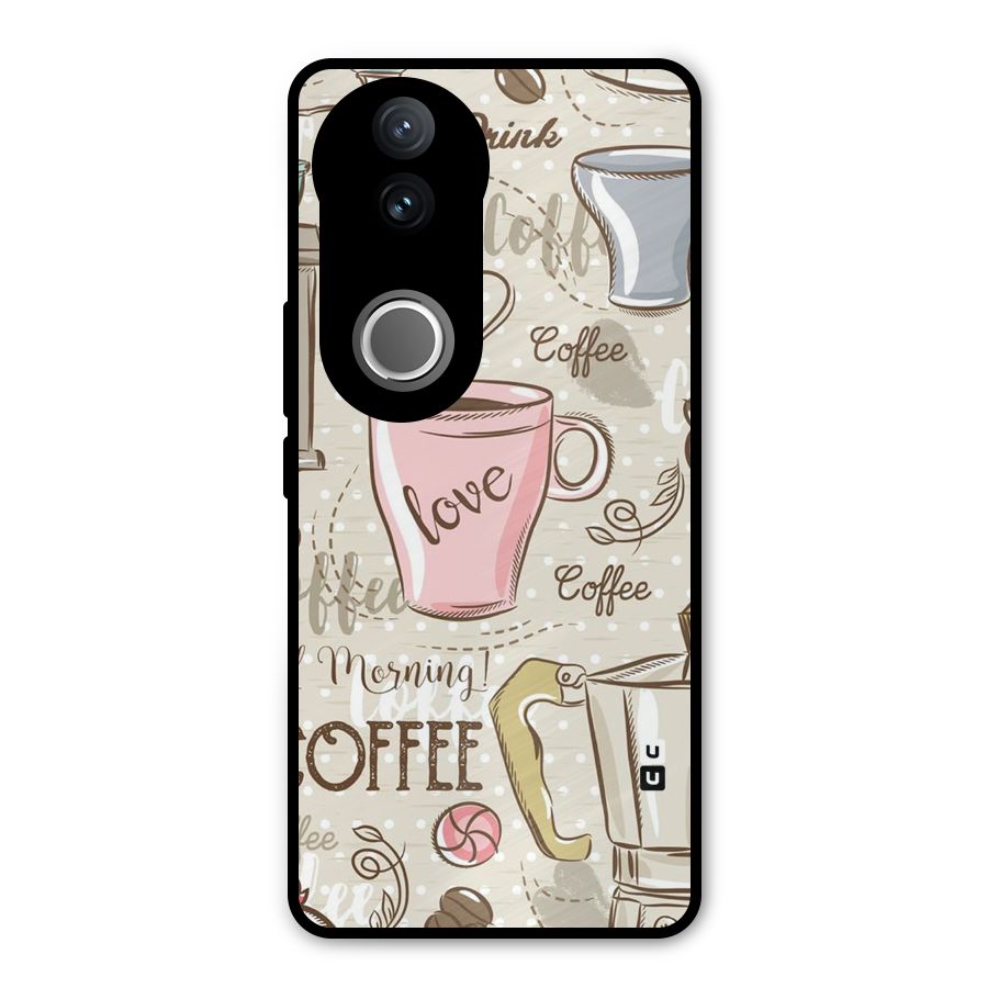 Love Coffee Design Metal Back Case for Vivo V50