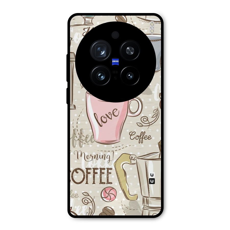 Love Coffee Design Metal Back Case for Vivo X200 Pro