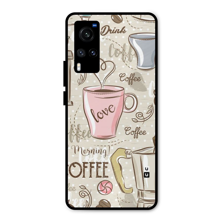 Love Coffee Design Metal Back Case for Vivo X60