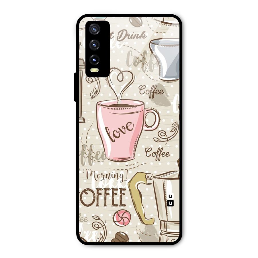 Love Coffee Design Metal Back Case for Vivo Y20i