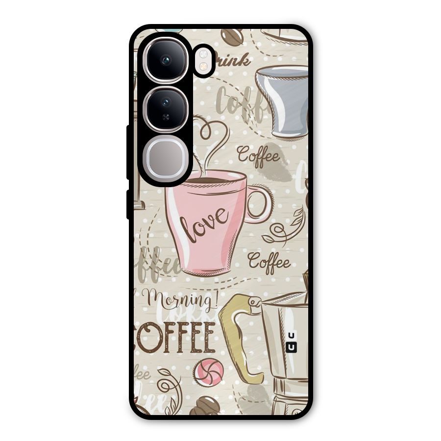 Love Coffee Design Metal Back Case for Vivo Y300