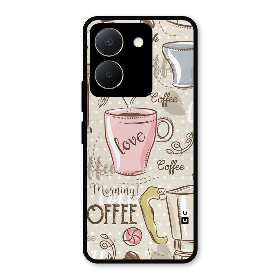 Love Coffee Design Metal Back Case for Vivo Y36