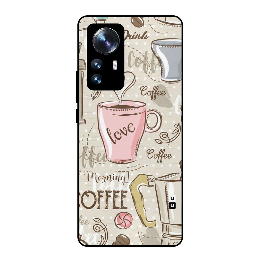 Love Coffee Design Metal Back Case for Xiaomi 12 Pro