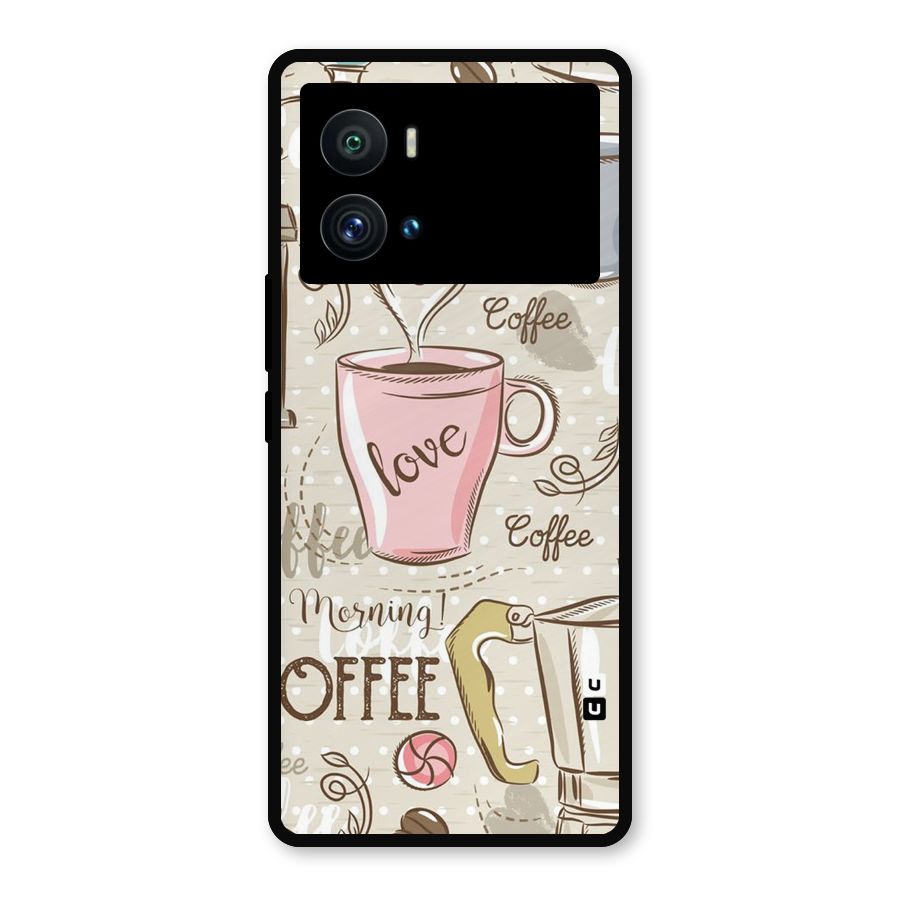 Love Coffee Design Metal Back Case for iQOO 9 Pro
