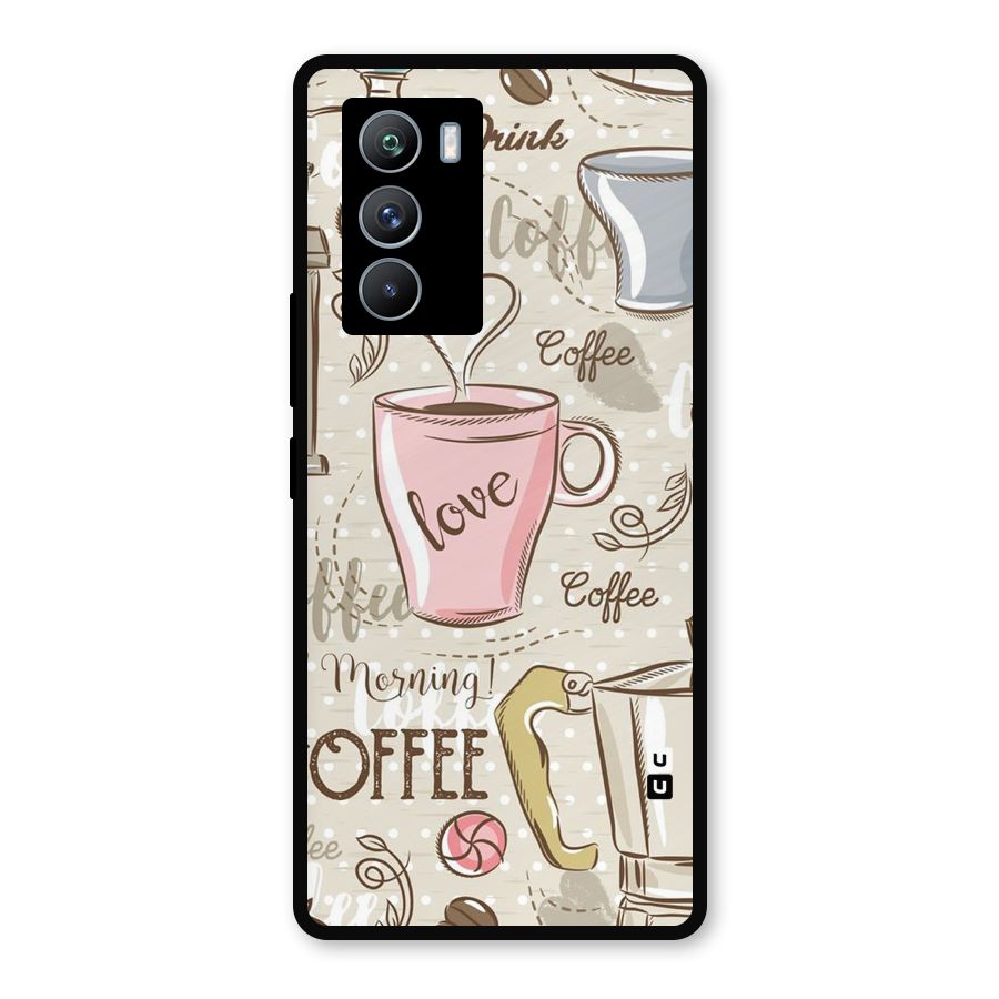 Love Coffee Design Metal Back Case for iQOO 9 SE