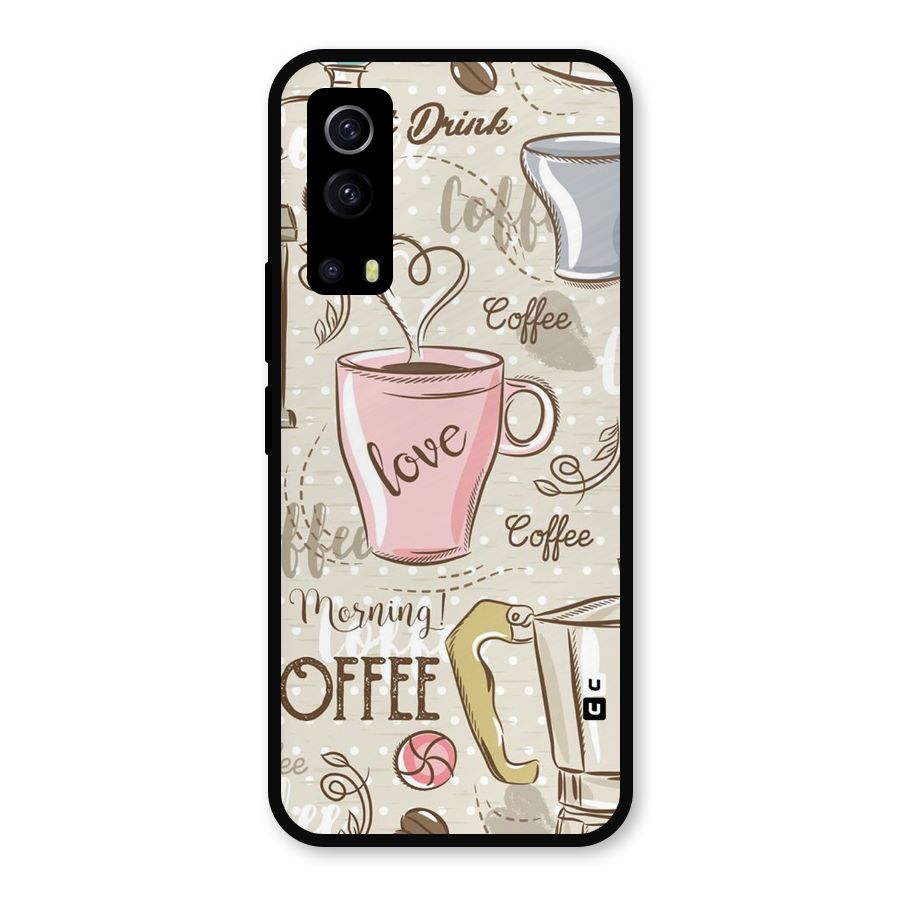 Love Coffee Design Metal Back Case for iQOO Z3
