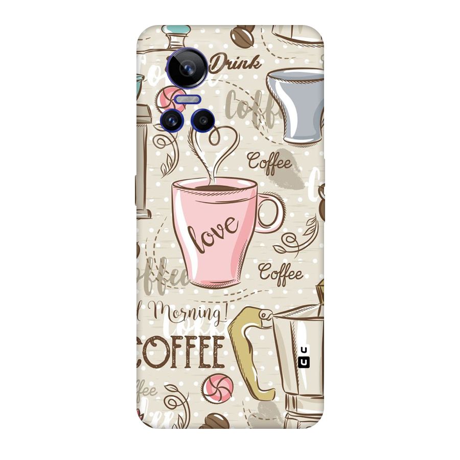Love Coffee Design Original Polycarbonate Back Case for Realme GT Neo 3