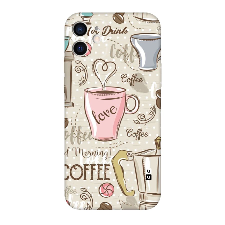 Love Coffee Design Original Polycarbonate Back Case for iPhone 12