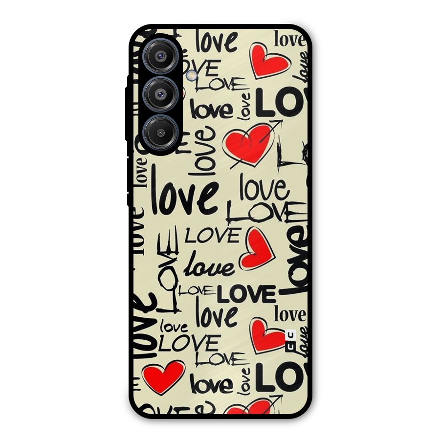 Love Hearts Pattern Metal Back Case for Galaxy A16 5G