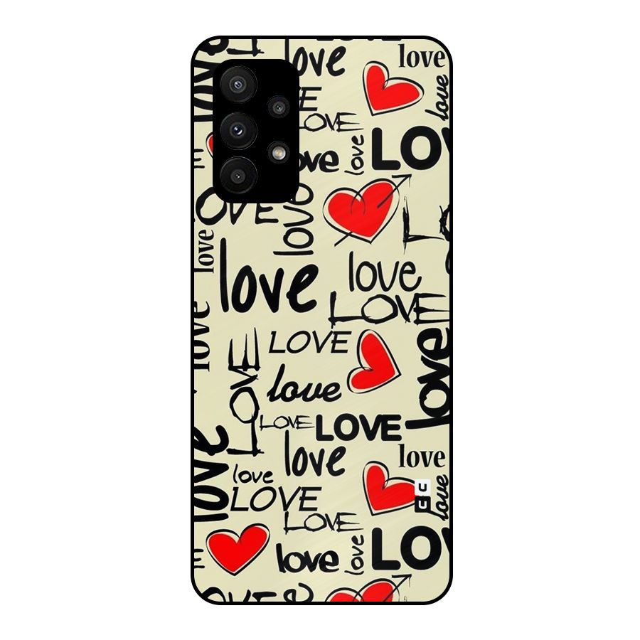 Love Hearts Pattern Metal Back Case for Galaxy A23
