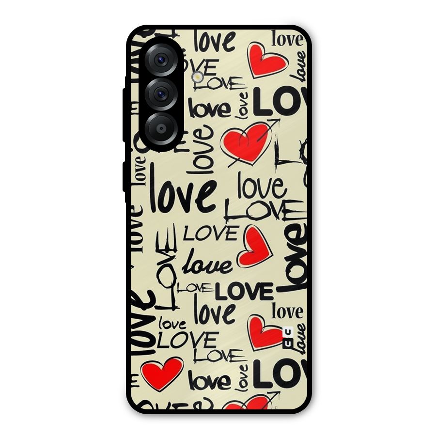 Love Hearts Pattern Metal Back Case for Galaxy A56