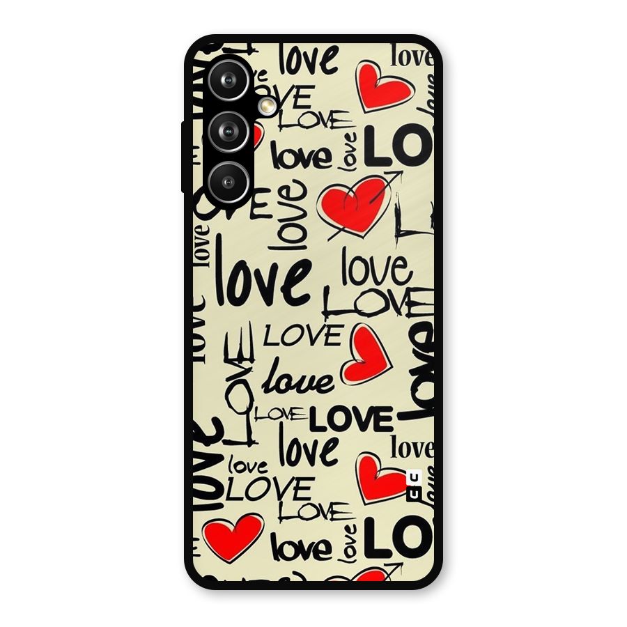 Love Hearts Pattern Metal Back Case for Galaxy F54