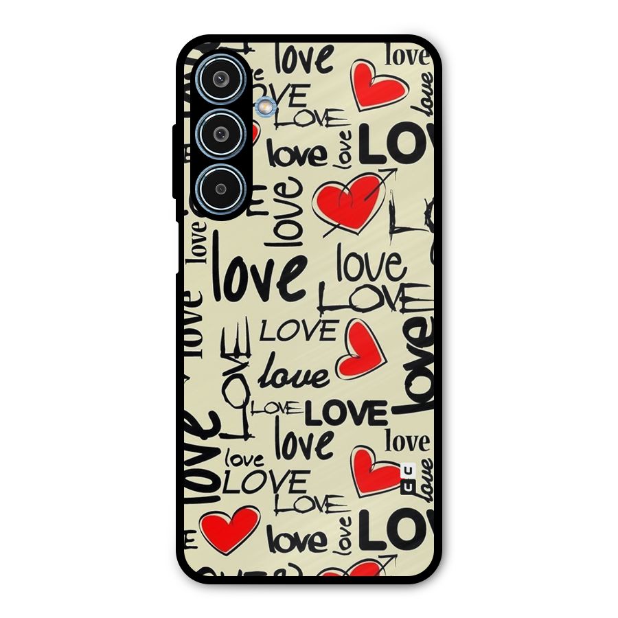Love Hearts Pattern Metal Back Case for Galaxy M35