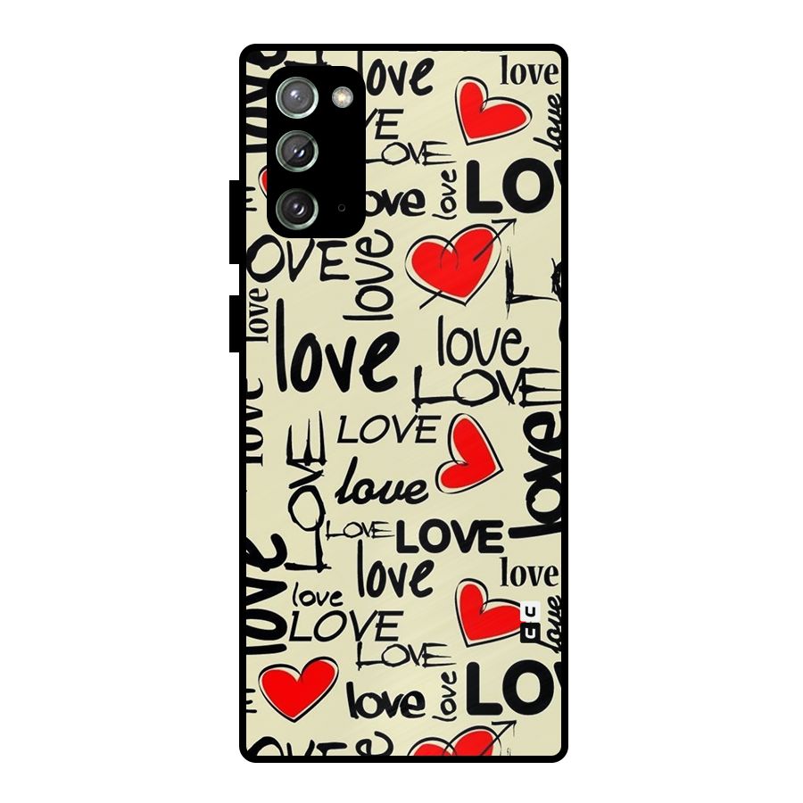 Love Hearts Pattern Metal Back Case for Galaxy Note 20