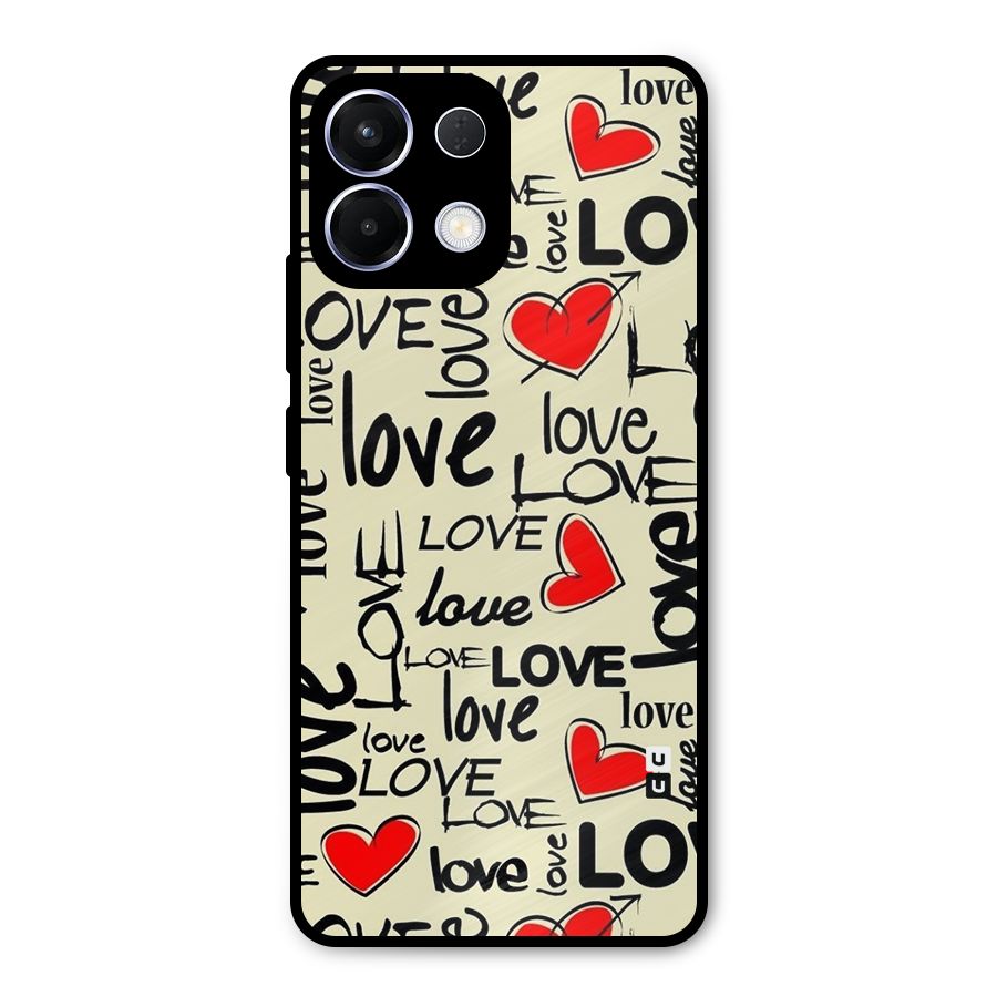 Love Hearts Pattern Metal Back Case for Oppo K13