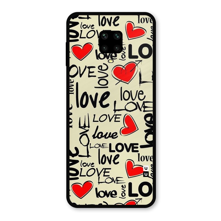 Love Hearts Pattern Metal Back Case for Poco M2