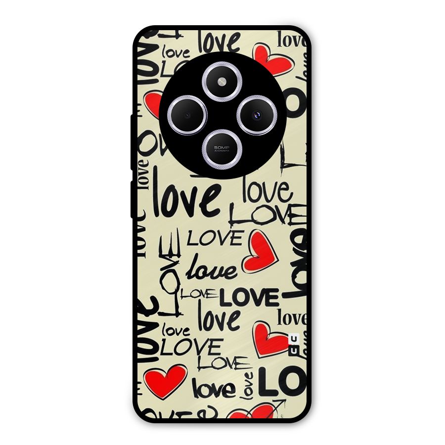 Love Hearts Pattern Metal Back Case for Poco M7