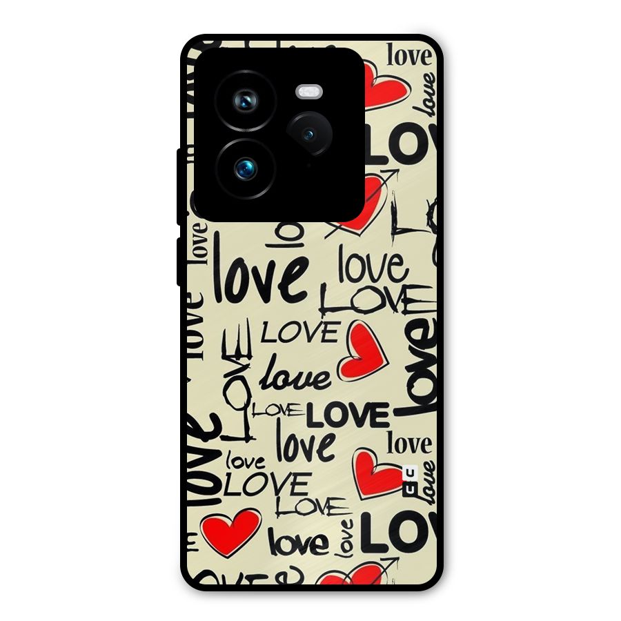 Love Hearts Pattern Metal Back Case for Realme GT 7 Pro
