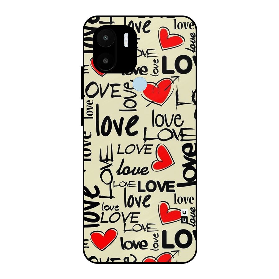 Love Hearts Pattern Metal Back Case for Redmi A1+