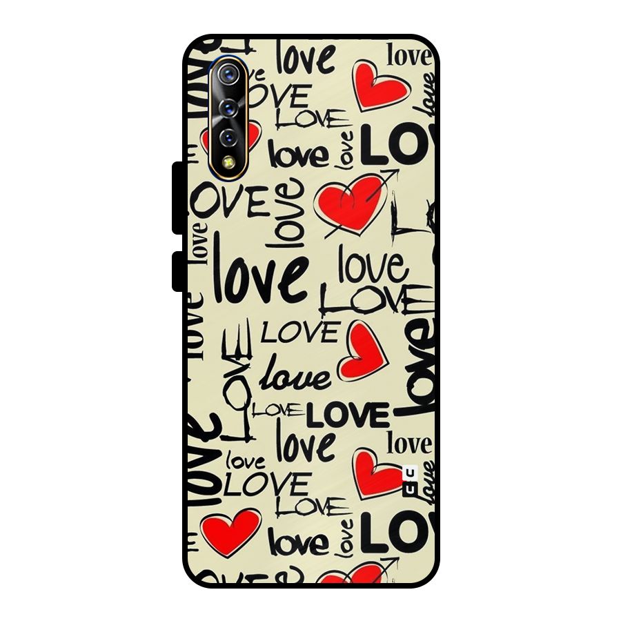 Love Hearts Pattern Metal Back Case for Vivo S1