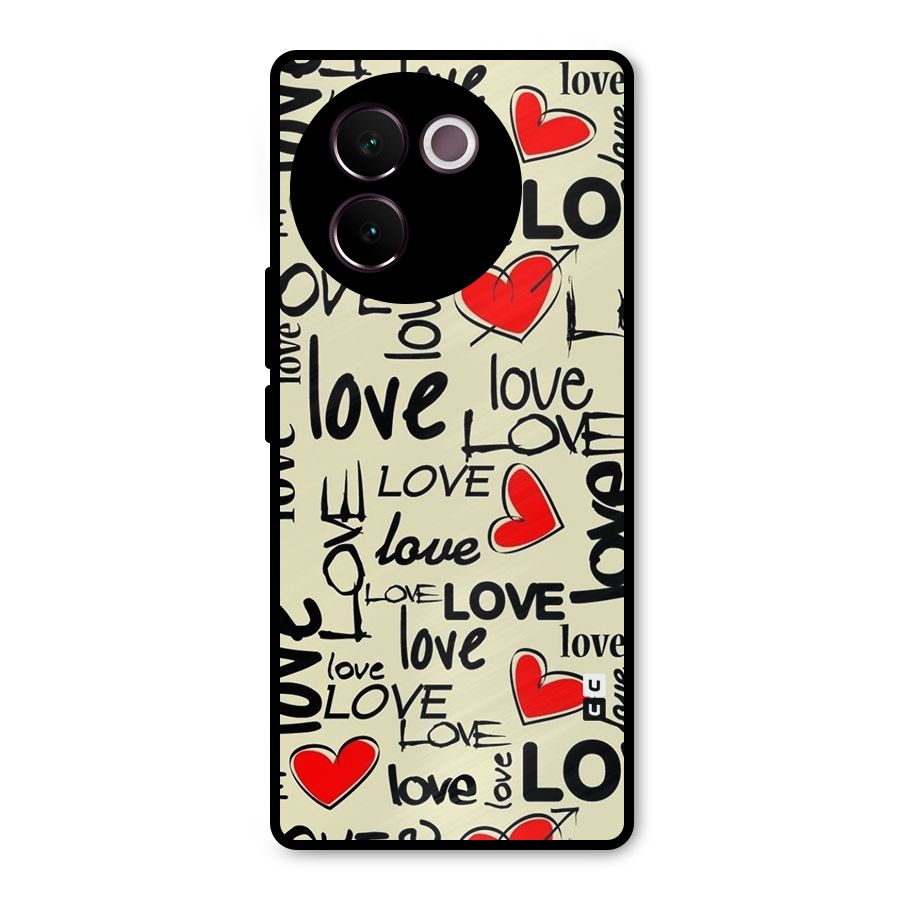 Love Hearts Pattern Metal Back Case for Vivo V30e
