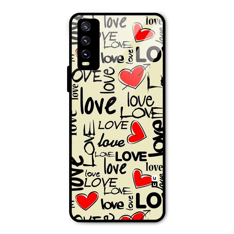 Love Hearts Pattern Metal Back Case for Vivo Y20