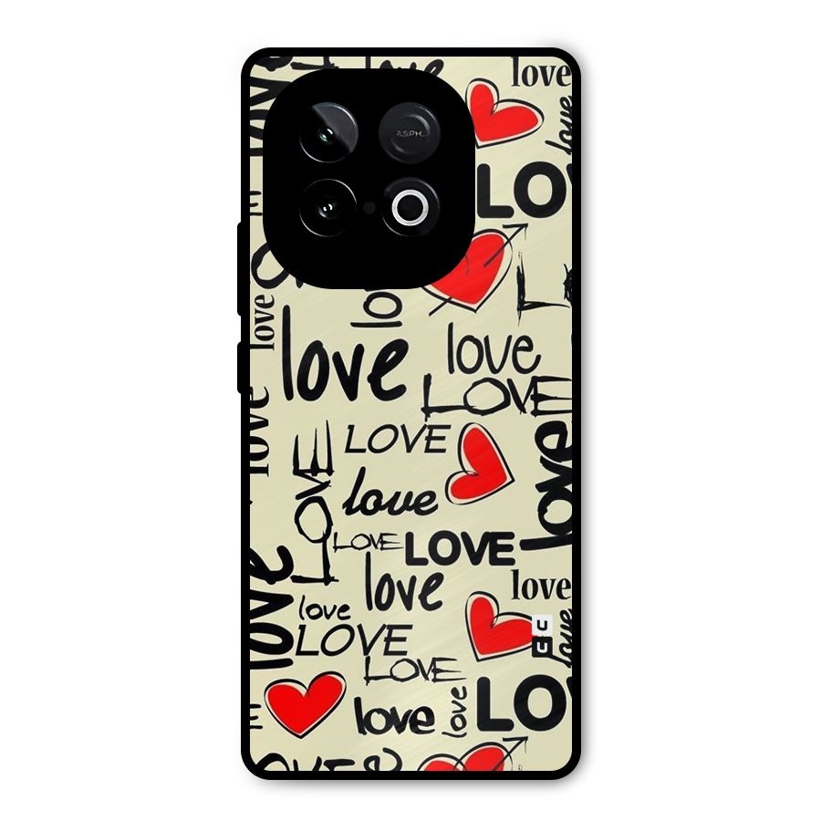Love Hearts Pattern Metal Back Case for iQOO Neo 10