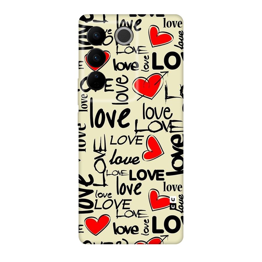 Love Hearts Pattern Original Polycarbonate Back Case for Vivo V27