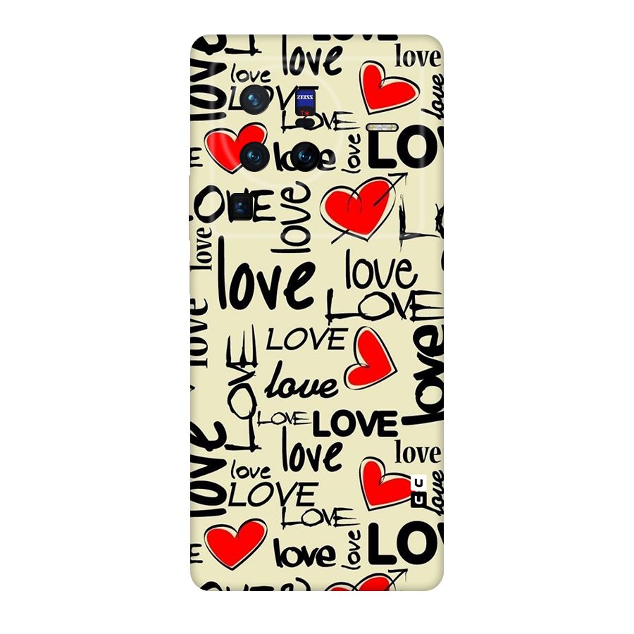Love Hearts Pattern Original Polycarbonate Back Case for Vivo X80