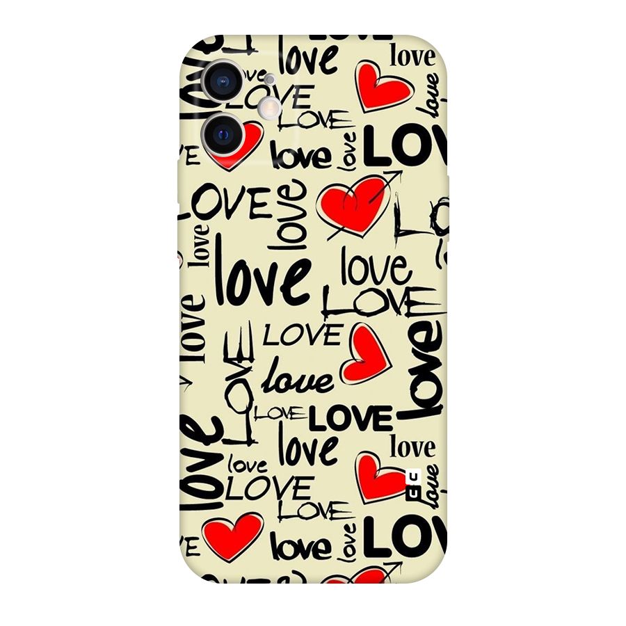 Love Hearts Pattern Original Polycarbonate Back Case for iPhone 12