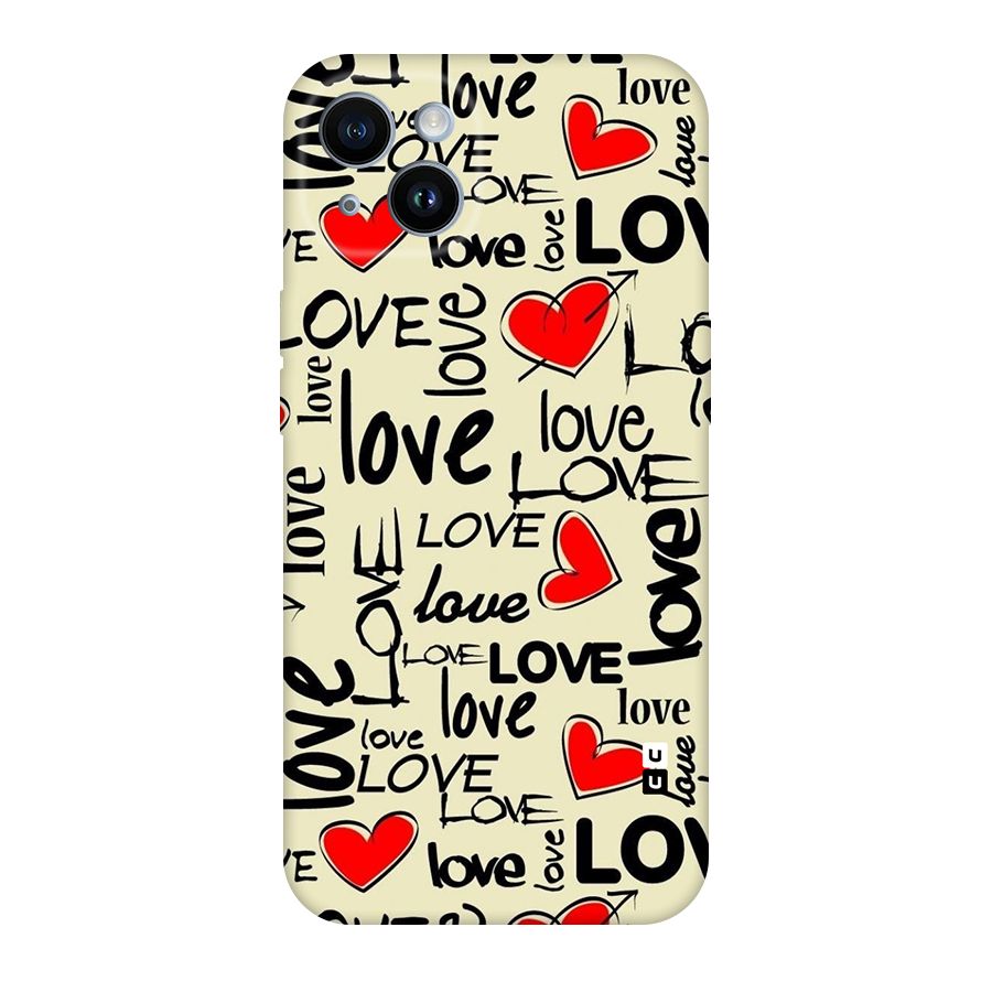 Love Hearts Pattern Original Polycarbonate Back Case for iPhone 14