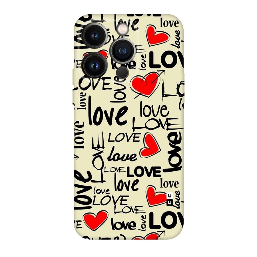 Love Hearts Pattern Original Polycarbonate Back Case for iPhone 14 Pro