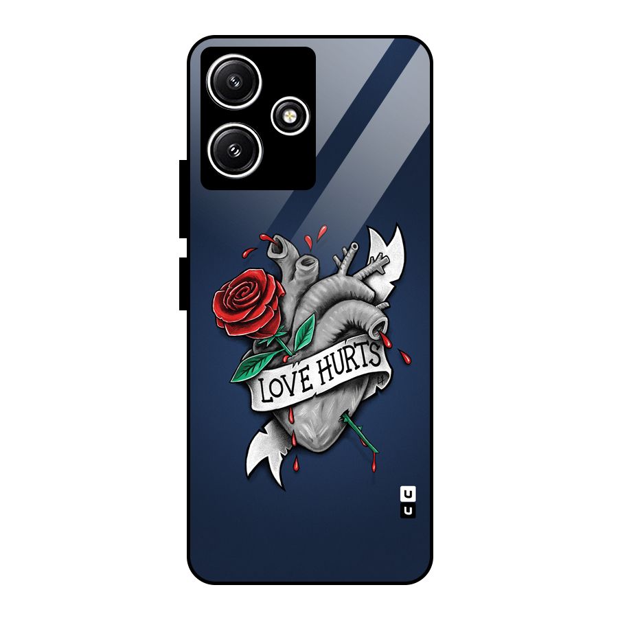 Love Hurts Glass Back Case for Redmi 12 5G
