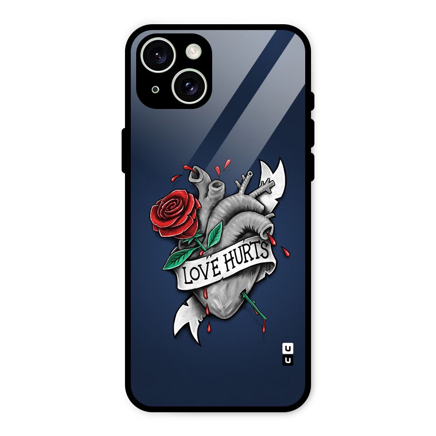 Love Hurts Glass Back Case for iPhone 15 Plus