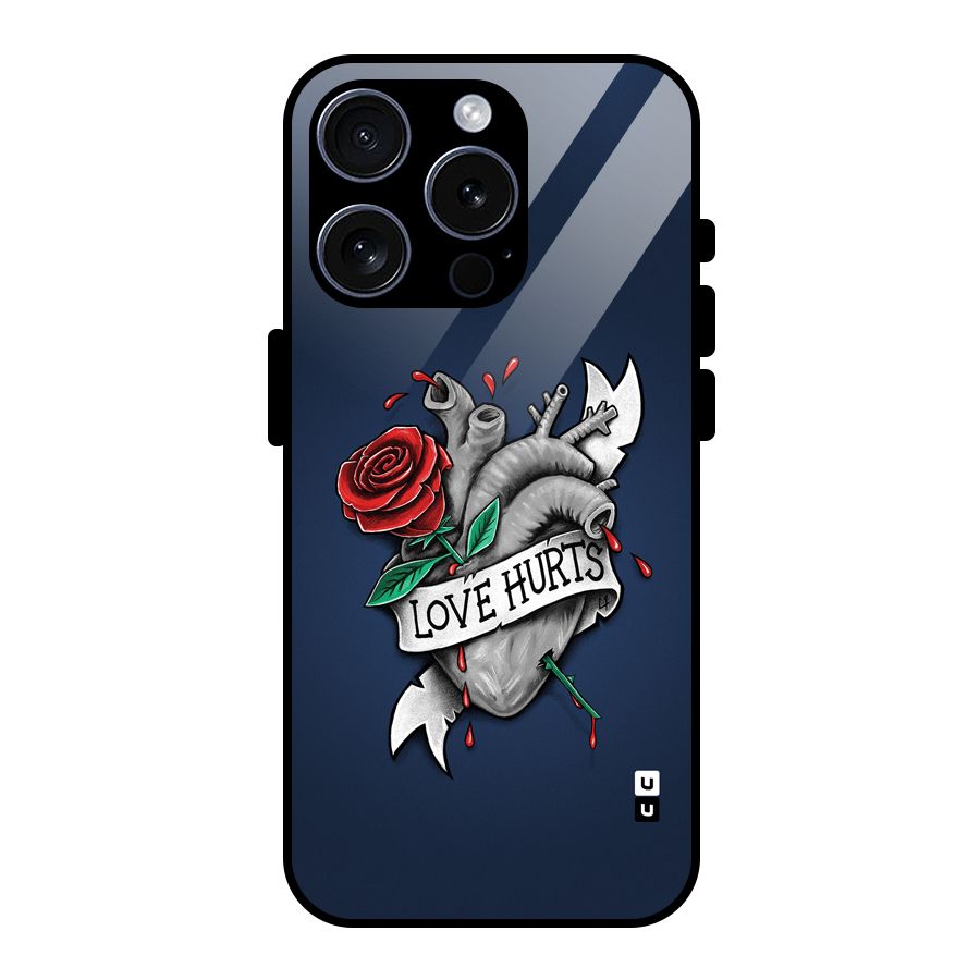 Love Hurts Glass Back Case for iPhone 15 Pro