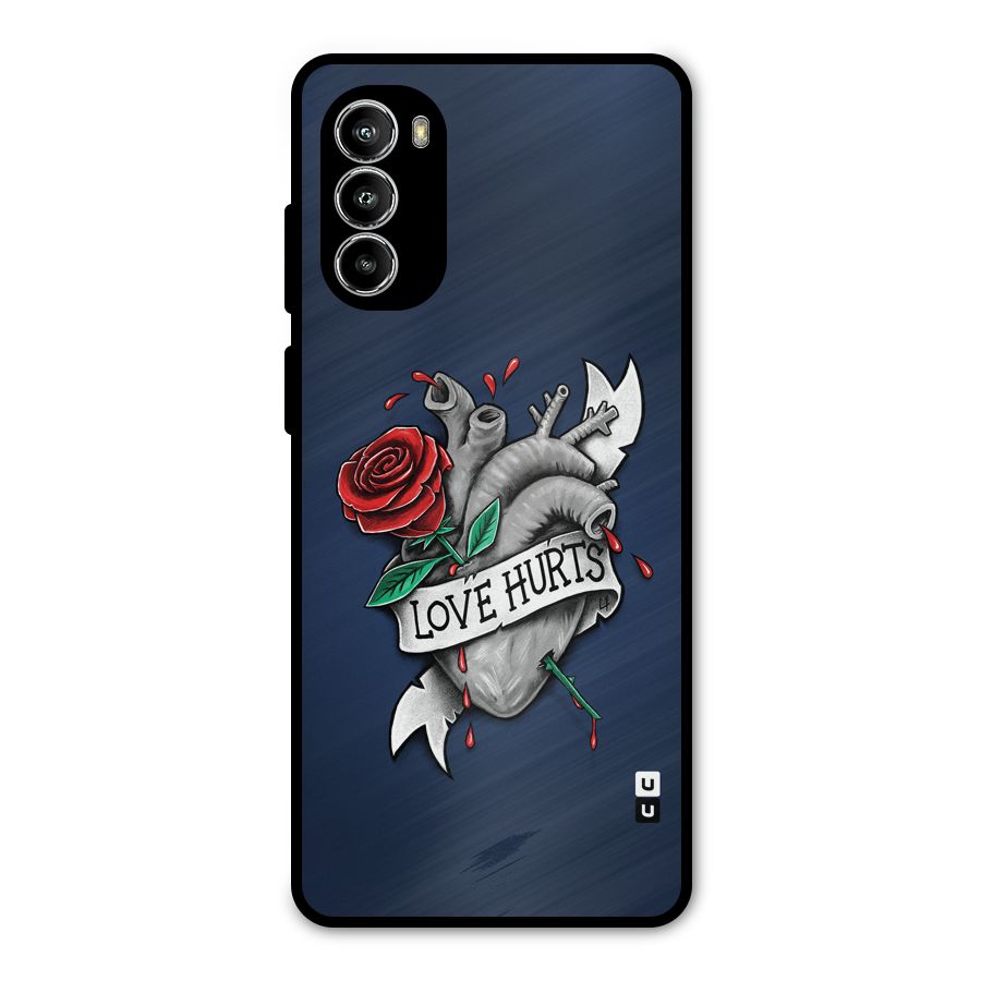 Love Hurts Metal Back Case for Moto G52