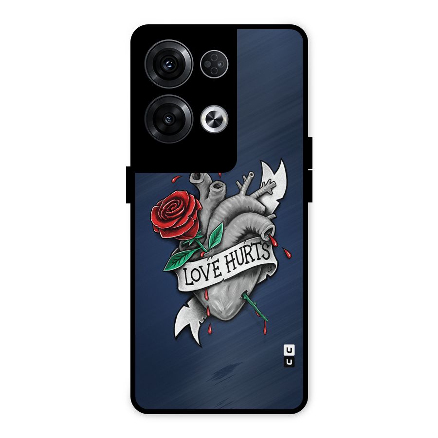 Love Hurts Metal Back Case for Oppo Reno8 Pro 5G