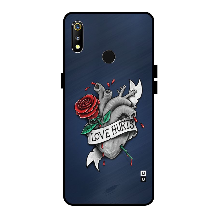 Love Hurts Metal Back Case for Realme 3i