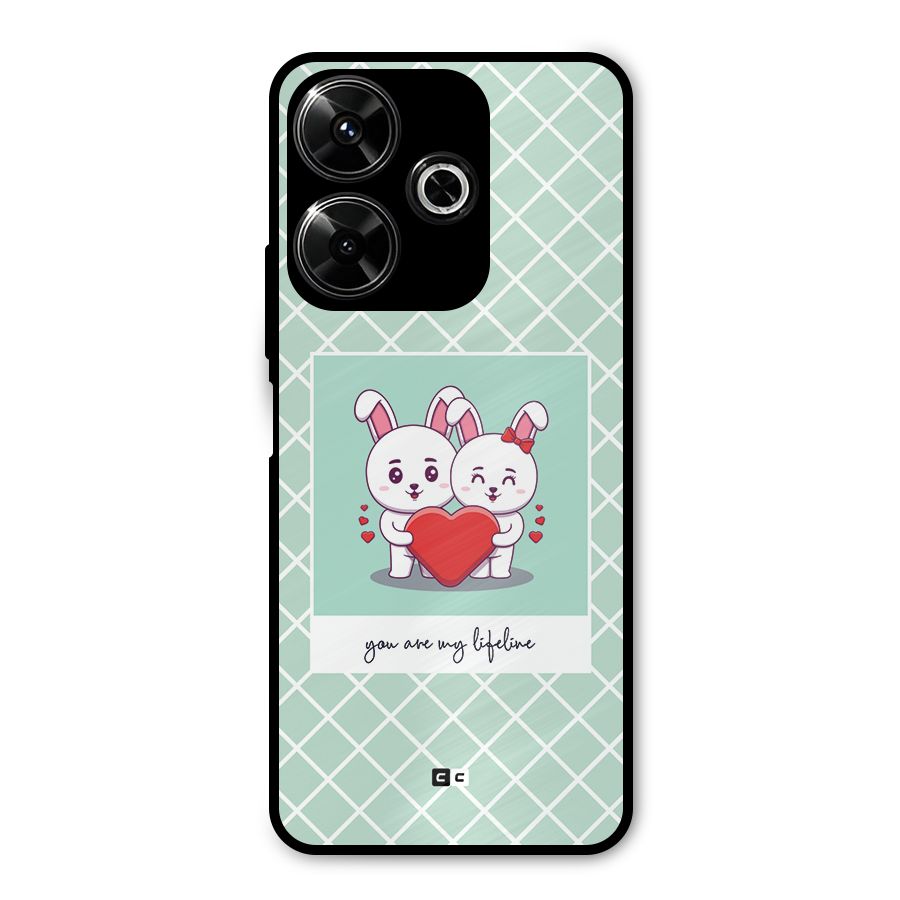 Love Lifeline Metal Back Case for Poco M6 Plus