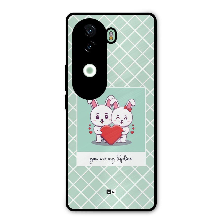 Love Lifeline Metal Back Case for iQOO Z9s