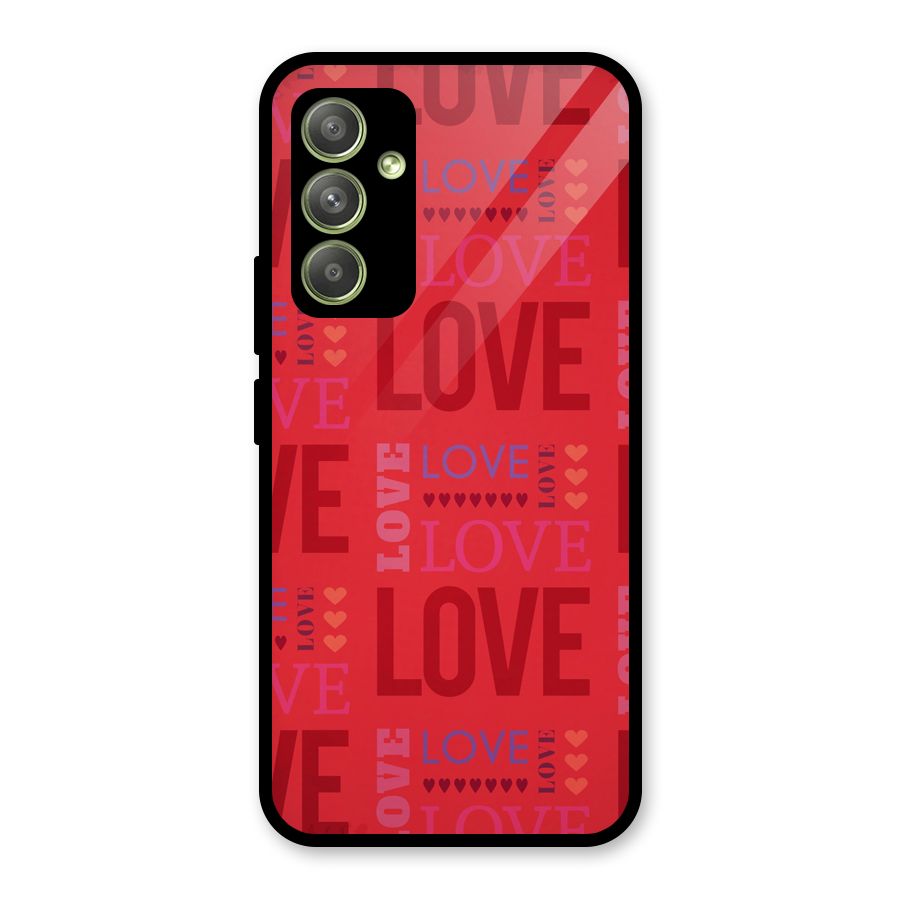 Love Pattern Glass Back Case for Galaxy A54