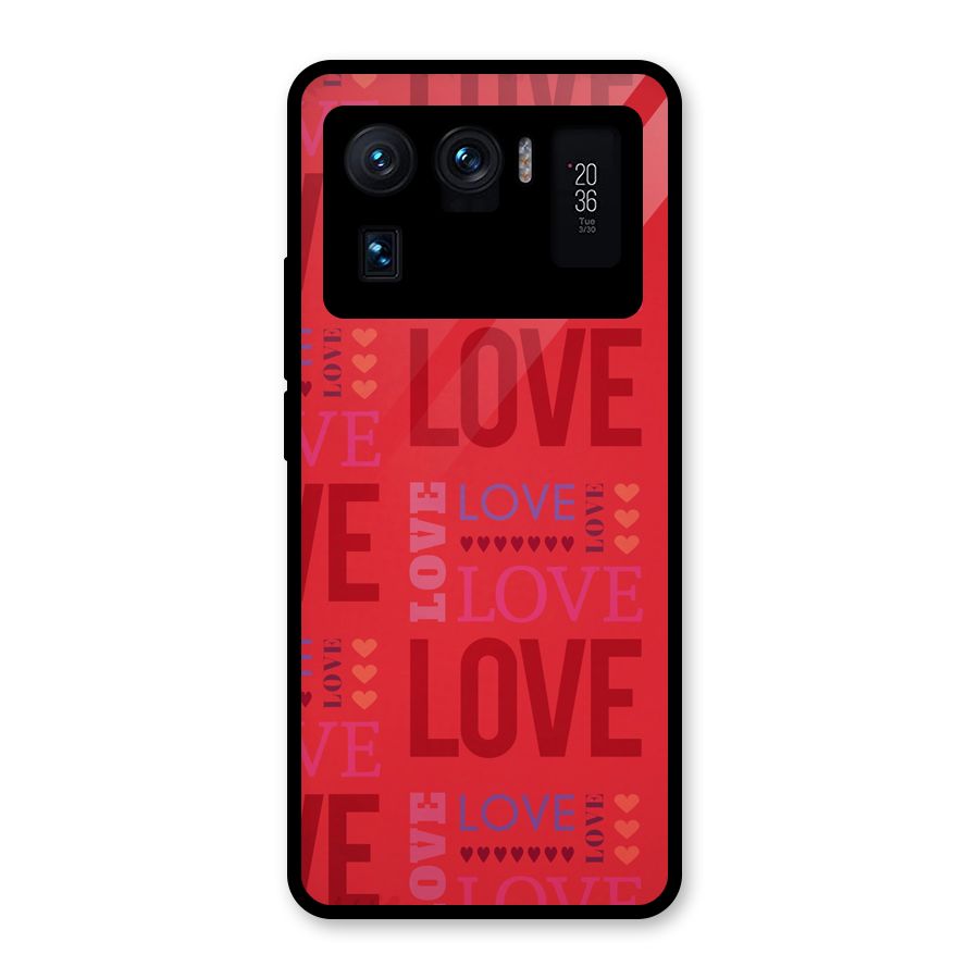 Love Pattern Glass Back Case for Mi 11 Ultra