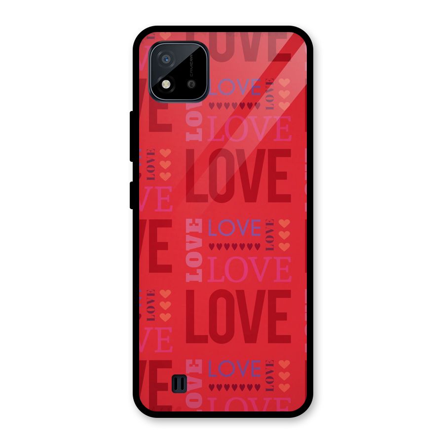 Love Pattern Glass Back Case for Realme C11 2021