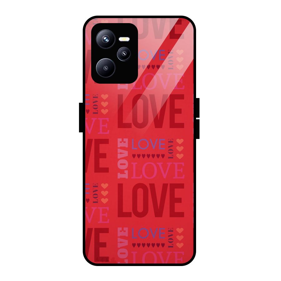 Love Pattern Glass Back Case for Realme C35